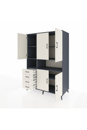 Kronos Dolap 7 Raflı 4 Çekmeceli 5 Kapaklı 132x59x195 Antrasit-Aytaşı/Aytaşı