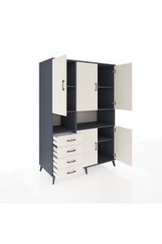 Kronos Dolap 7 Raflı 4 Çekmeceli 5 Kapaklı 132x59x195 Antrasit-Aytaşı/Aytaşı
