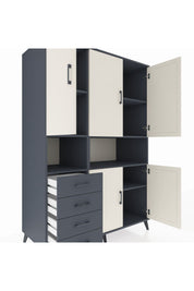 Kronos Dolap 7 Raflı 4 Çekmeceli 5 Kapaklı 132x59x195 Antrasit-Aytaşı/Antrasit