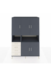 Kronos Dolap 7 Raflı 4 Çekmeceli 5 Kapaklı 132x59x195 Antrasit-Antrasit/Aytaşı