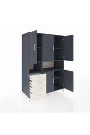 Kronos Dolap 7 Raflı 4 Çekmeceli 5 Kapaklı 132x59x195 Antrasit-Antrasit/Aytaşı