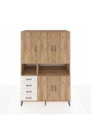 Kronos Dolap 7 Raflı 4 Çekmeceli 5 Kapaklı 132x59x195 Çam-Çam/Aytaşı