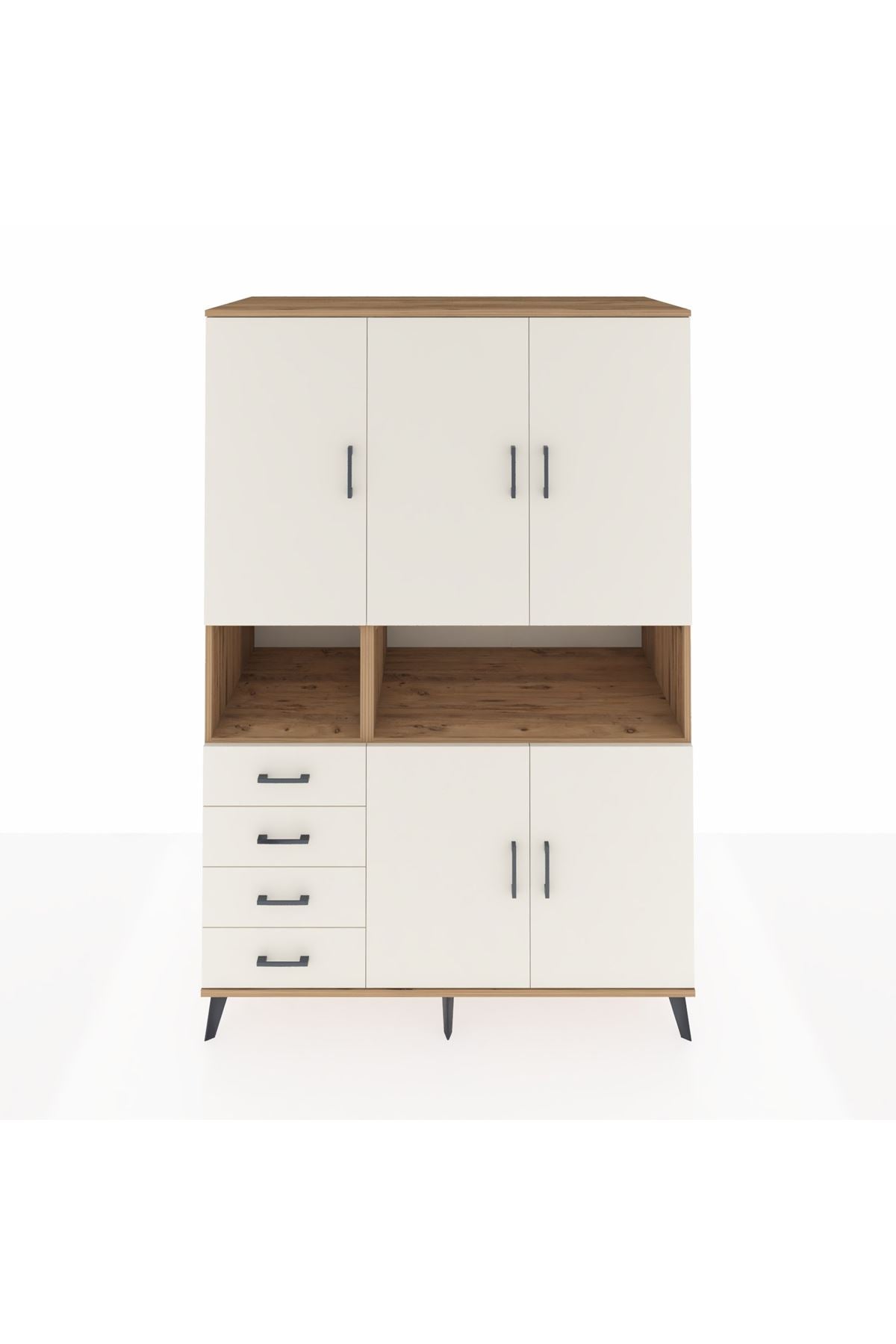 Kronos Dolap 7 Raflı 4 Çekmeceli 5 Kapaklı 132x59x195 Çam-Aytaşı/Aytaşı