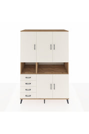 Kronos Dolap 7 Raflı 4 Çekmeceli 5 Kapaklı 132x59x195 Çam-Aytaşı/Aytaşı