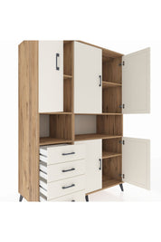 Kronos Dolap 7 Raflı 4 Çekmeceli 5 Kapaklı 132x59x195 Çam-Aytaşı/Aytaşı