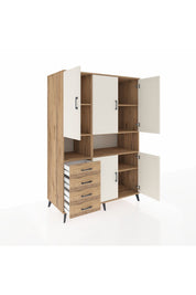 Kronos Dolap 7 Raflı 4 Çekmeceli 5 Kapaklı 132x59x195 Çam-Aytaşı/Çam
