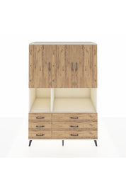 Kronos Dolap 6 Raflı 6 Çekmeceli 3 Kapaklı 132x59x195 Aytaşı-Çam/Çam