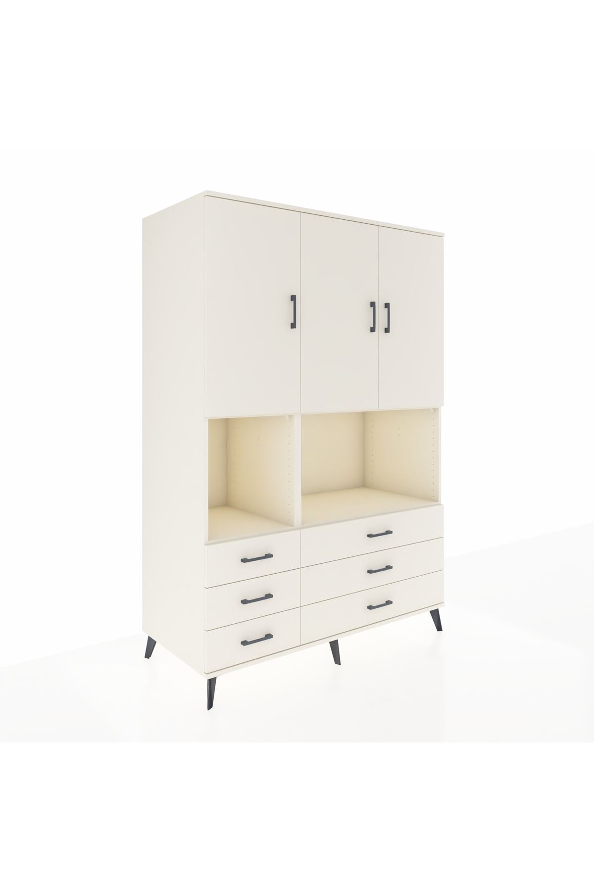 Kronos Dolap 6 Raflı 6 Çekmeceli 3 Kapaklı 132x59x195 Aytaşı-Aytaşı/Aytaşı