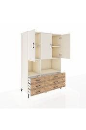 Kronos Dolap 6 Raflı 6 Çekmeceli 3 Kapaklı 132x59x195 Aytaşı-Aytaşı/Çam