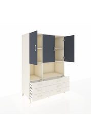 Kronos Dolap 6 Raflı 6 Çekmeceli 3 Kapaklı 132x59x195 Aytaşı-Antrasit/Aytaşı