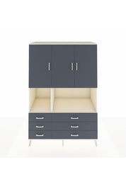 Kronos Dolap 6 Raflı 6 Çekmeceli 3 Kapaklı 132x59x195 Aytaşı-Antrasit/Antrasit