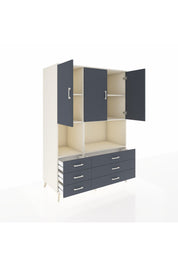 Kronos Dolap 6 Raflı 6 Çekmeceli 3 Kapaklı 132x59x195 Aytaşı-Antrasit/Antrasit