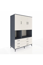 Kronos Dolap 6 Raflı 6 Çekmeceli 3 Kapaklı 132x59x195 Antrasit-Aytaşı/Aytaşı