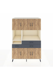 Kronos Dolap 9 Raflı 3 Çekmeceli 6 Kapaklı 132x59x195 Aytaşı-Çam/Antrasit