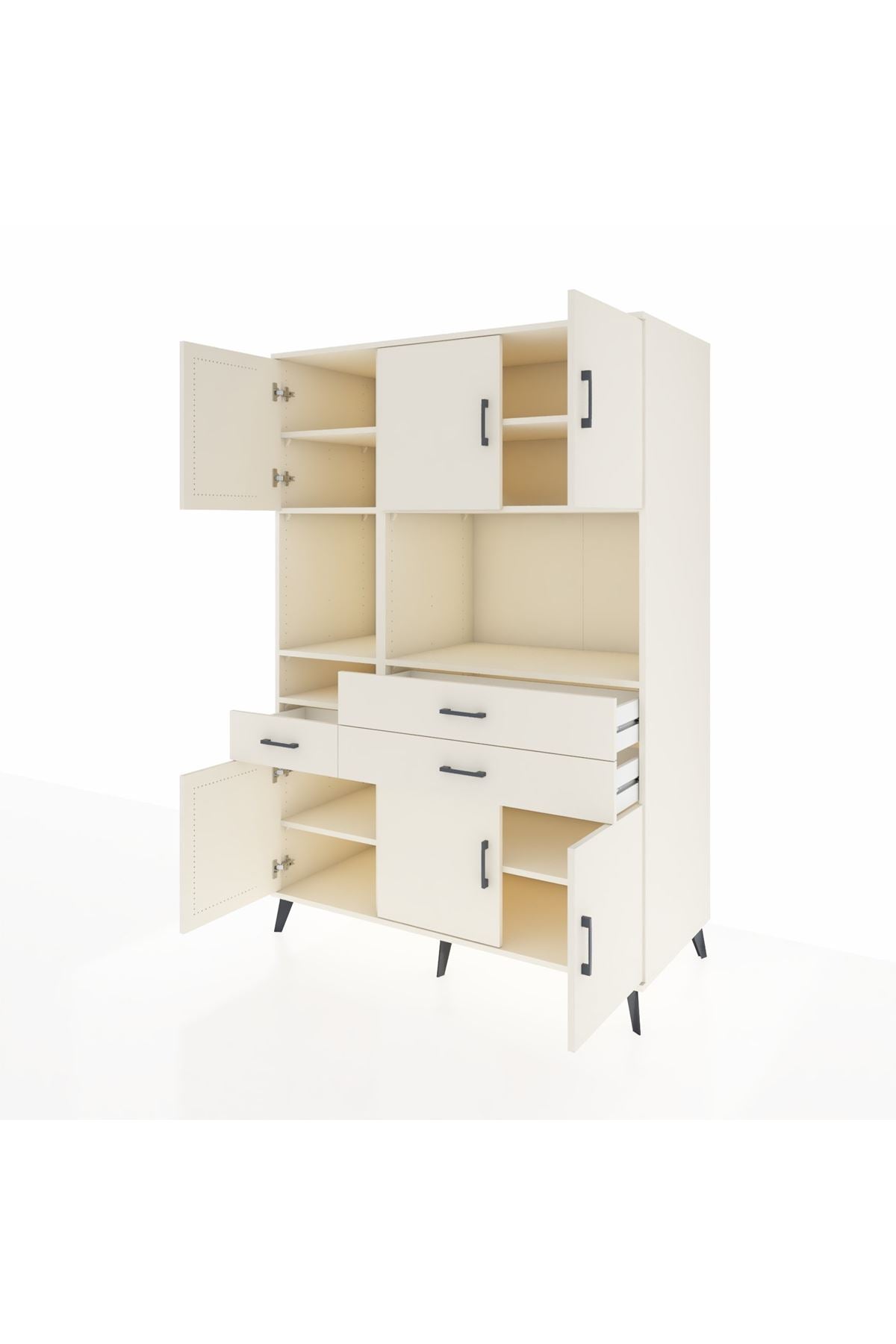 Kronos Dolap 9 Raflı 3 Çekmeceli 6 Kapaklı 132x59x195 Aytaşı-Aytaşı/Aytaşı