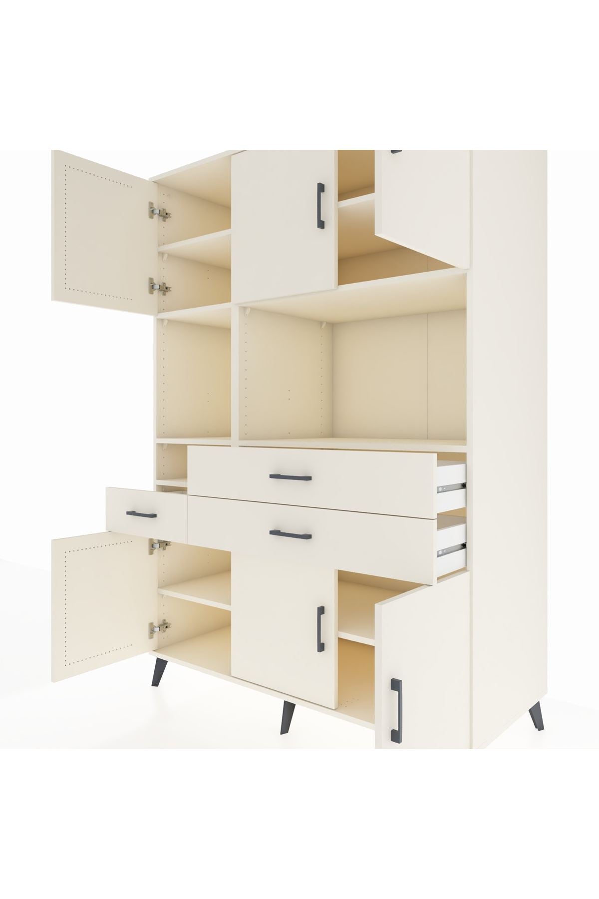 Kronos Dolap 9 Raflı 3 Çekmeceli 6 Kapaklı 132x59x195 Aytaşı-Aytaşı/Aytaşı