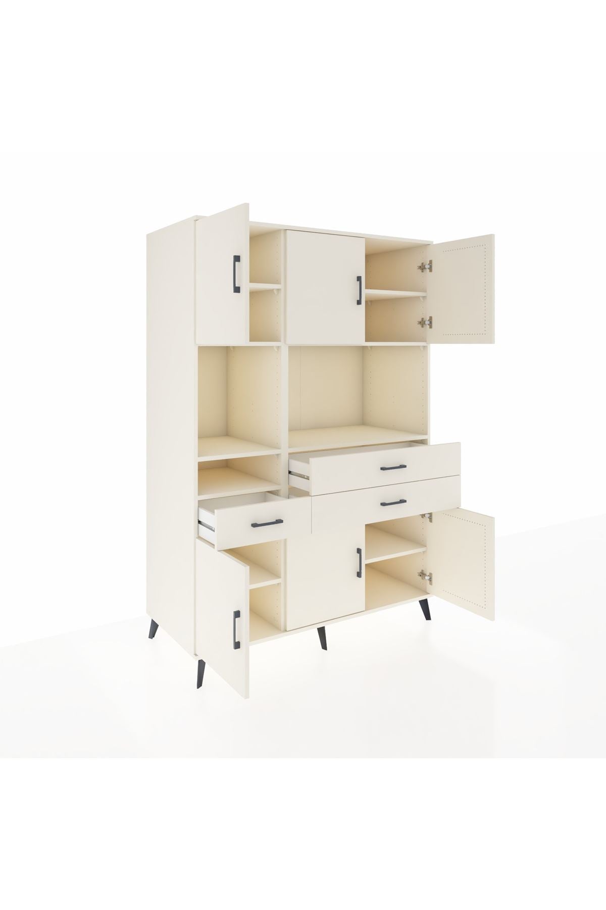 Kronos Dolap 9 Raflı 3 Çekmeceli 6 Kapaklı 132x59x195 Aytaşı-Aytaşı/Aytaşı