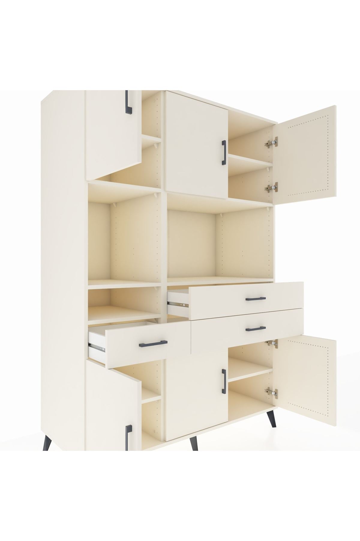 Kronos Dolap 9 Raflı 3 Çekmeceli 6 Kapaklı 132x59x195 Aytaşı-Aytaşı/Aytaşı