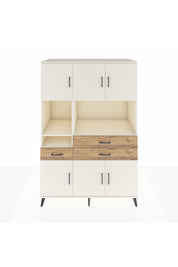 Kronos Dolap 9 Raflı 3 Çekmeceli 6 Kapaklı 132x59x195 Aytaşı-Aytaşı/Çam