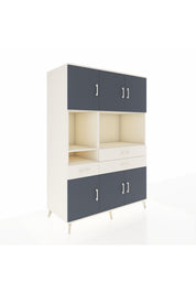 Kronos Dolap 9 Raflı 3 Çekmeceli 6 Kapaklı 132x59x195 Aytaşı-Antrasit/Aytaşı