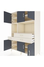 Kronos Dolap 9 Raflı 3 Çekmeceli 6 Kapaklı 132x59x195 Aytaşı-Antrasit/Aytaşı