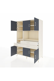 Kronos Dolap 9 Raflı 3 Çekmeceli 6 Kapaklı 132x59x195 Aytaşı-Antrasit/Aytaşı