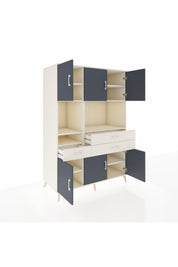 Kronos Dolap 9 Raflı 3 Çekmeceli 6 Kapaklı 132x59x195 Aytaşı-Antrasit/Aytaşı