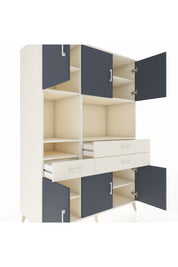 Kronos Dolap 9 Raflı 3 Çekmeceli 6 Kapaklı 132x59x195 Aytaşı-Antrasit/Aytaşı