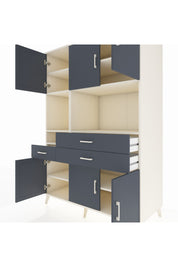 Kronos Dolap 9 Raflı 3 Çekmeceli 6 Kapaklı 132x59x195 Aytaşı-Antrasit/Antrasit