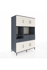 Kronos Dolap 9 Raflı 3 Çekmeceli 6 Kapaklı 132x59x195 Antrasit-Aytaşı/Antrasit