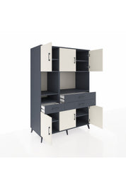 Kronos Dolap 9 Raflı 3 Çekmeceli 6 Kapaklı 132x59x195 Antrasit-Aytaşı/Antrasit