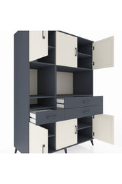 Kronos Dolap 9 Raflı 3 Çekmeceli 6 Kapaklı 132x59x195 Antrasit-Aytaşı/Antrasit