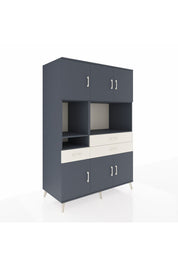 Kronos Dolap 9 Raflı 3 Çekmeceli 6 Kapaklı 132x59x195 Antrasit-Antrasit/Aytaşı