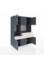 Kronos Dolap 9 Raflı 3 Çekmeceli 6 Kapaklı 132x59x195 Antrasit-Antrasit/Aytaşı