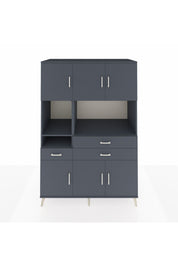 Kronos Dolap 9 Raflı 3 Çekmeceli 6 Kapaklı 132x59x195 Antrasit-Antrasit/Antrasit