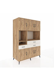 Kronos Dolap 9 Raflı 3 Çekmeceli 6 Kapaklı 132x59x195 Çam-Çam/Aytaşı