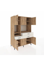 Kronos Dolap 9 Raflı 3 Çekmeceli 6 Kapaklı 132x59x195 Çam-Çam/Aytaşı