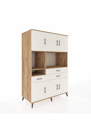 Kronos Dolap 9 Raflı 3 Çekmeceli 6 Kapaklı 132x59x195 Çam-Aytaşı/Aytaşı