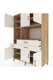 Kronos Dolap 9 Raflı 3 Çekmeceli 6 Kapaklı 132x59x195 Çam-Aytaşı/Aytaşı