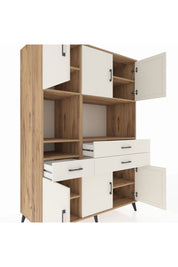 Kronos Dolap 9 Raflı 3 Çekmeceli 6 Kapaklı 132x59x195 Çam-Aytaşı/Aytaşı