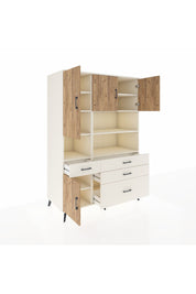 Kronos Dolap 9 Raflı 4 Çekmeceli 4 Kapaklı 132x59x195 Aytaşı-Çam/Aytaşı