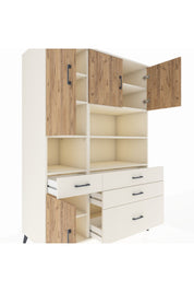 Kronos Dolap 9 Raflı 4 Çekmeceli 4 Kapaklı 132x59x195 Aytaşı-Çam/Aytaşı