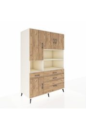 Kronos Dolap 9 Raflı 4 Çekmeceli 4 Kapaklı 132x59x195 Aytaşı-Çam/Çam