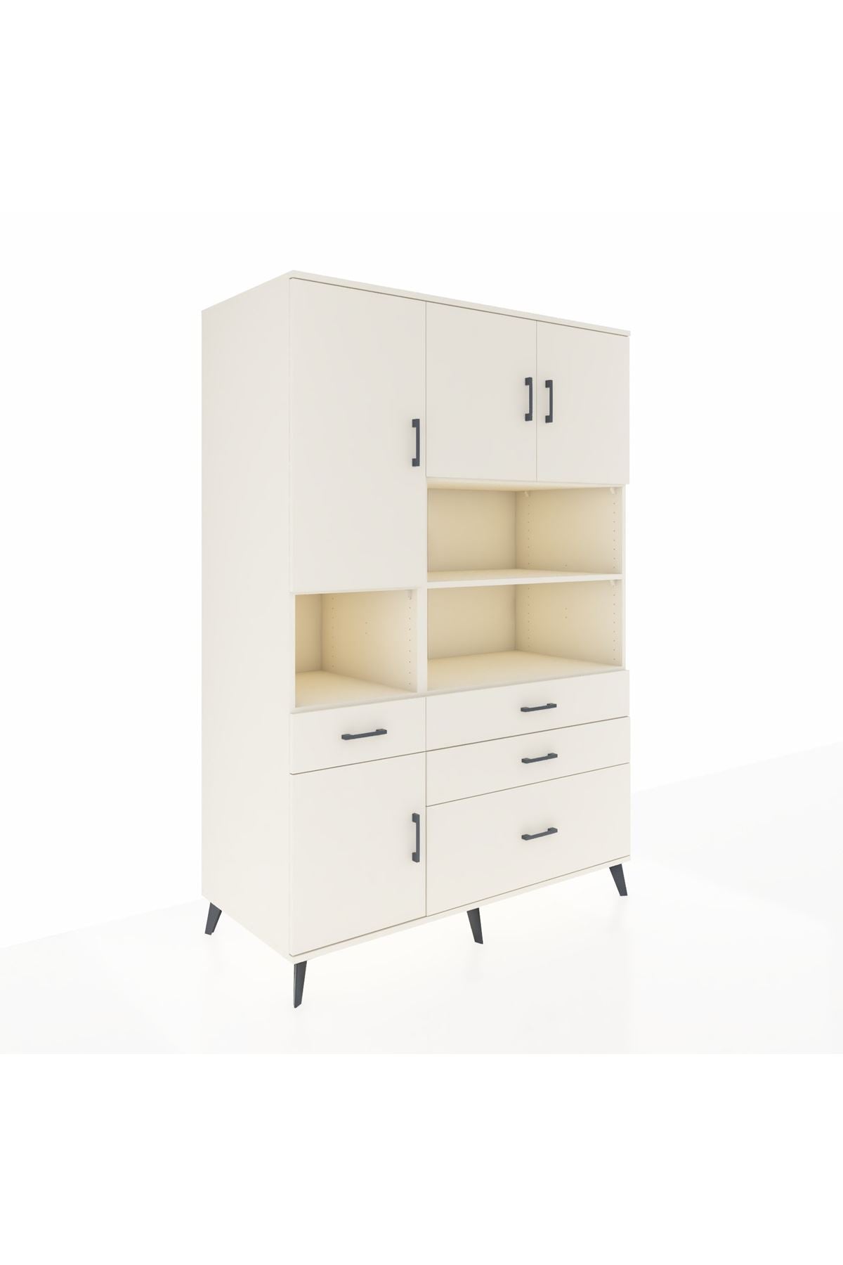 Kronos Dolap 9 Raflı 4 Çekmeceli 4 Kapaklı 132x59x195 Aytaşı-Aytaşı/Aytaşı