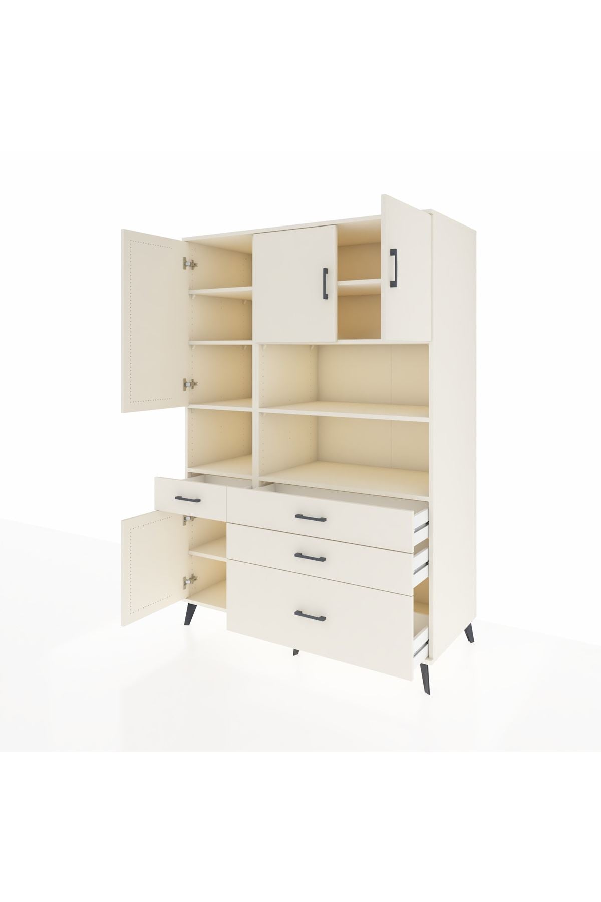 Kronos Dolap 9 Raflı 4 Çekmeceli 4 Kapaklı 132x59x195 Aytaşı-Aytaşı/Aytaşı