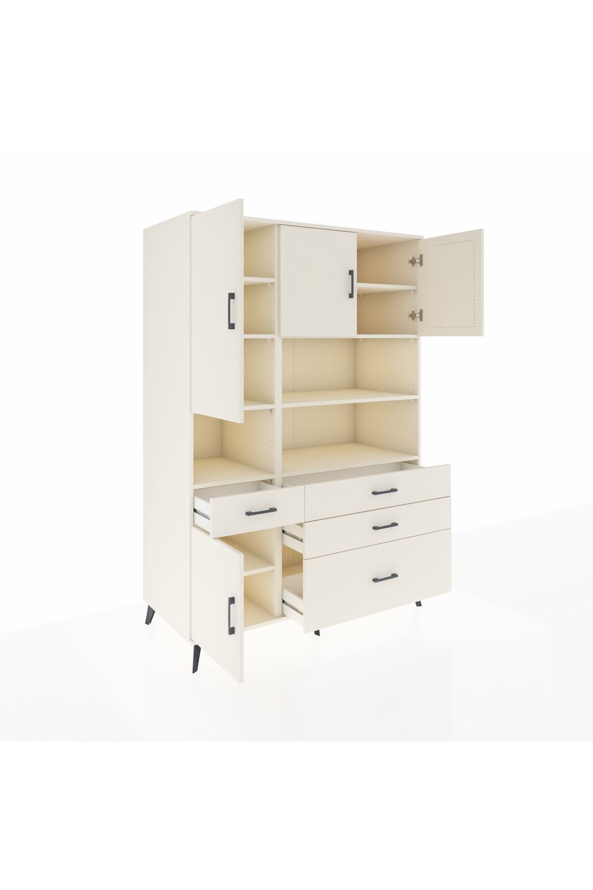 Kronos Dolap 9 Raflı 4 Çekmeceli 4 Kapaklı 132x59x195 Aytaşı-Aytaşı/Aytaşı