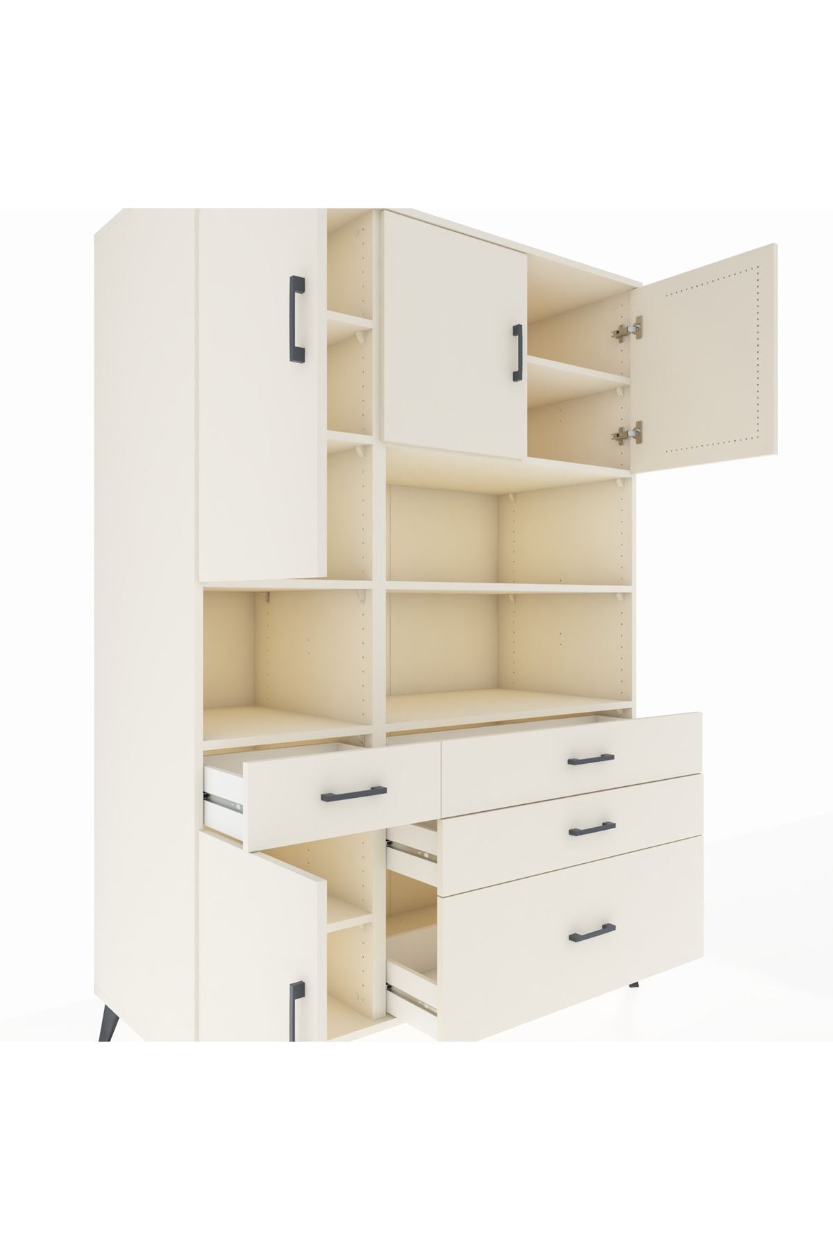 Kronos Dolap 9 Raflı 4 Çekmeceli 4 Kapaklı 132x59x195 Aytaşı-Aytaşı/Aytaşı