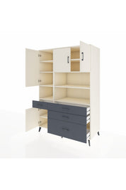 Kronos Dolap 9 Raflı 4 Çekmeceli 4 Kapaklı 132x59x195 Aytaşı-Aytaşı/Antrasit