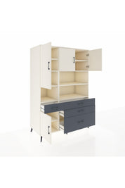 Kronos Dolap 9 Raflı 4 Çekmeceli 4 Kapaklı 132x59x195 Aytaşı-Aytaşı/Antrasit