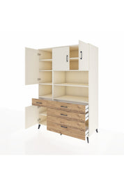 Kronos Dolap 9 Raflı 4 Çekmeceli 4 Kapaklı 132x59x195 Aytaşı-Aytaşı/Çam